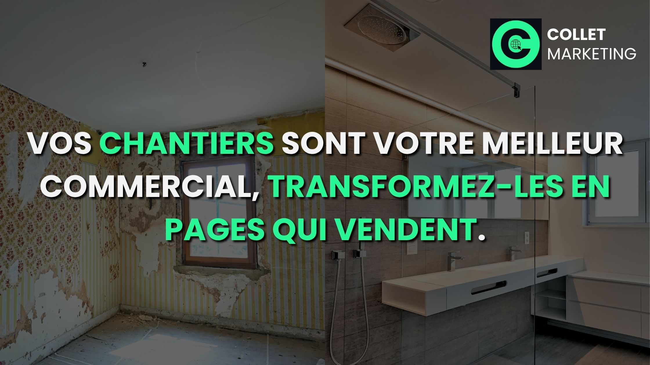 Avant et après d'une rénovation de salle de bain.